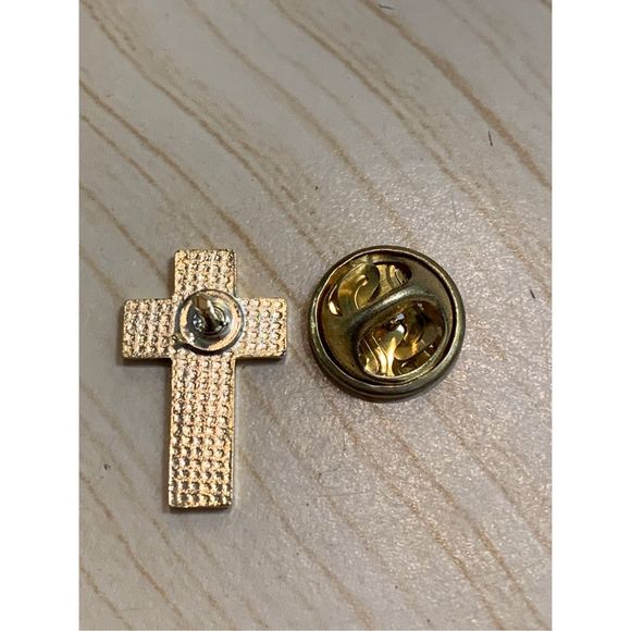 Gold Cross Lapel and  Hat Pin #faith #cross - Picture 2 of 3